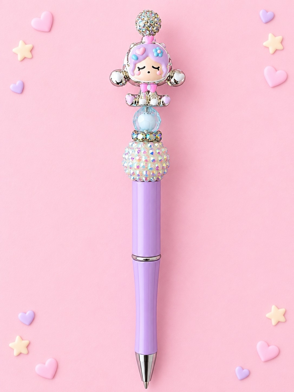🟣 Purple Bling Doll pen